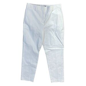 Ann Taylor High Rise Everyday Ankle Pant Curvy Fit Stretch Cotton 6 White